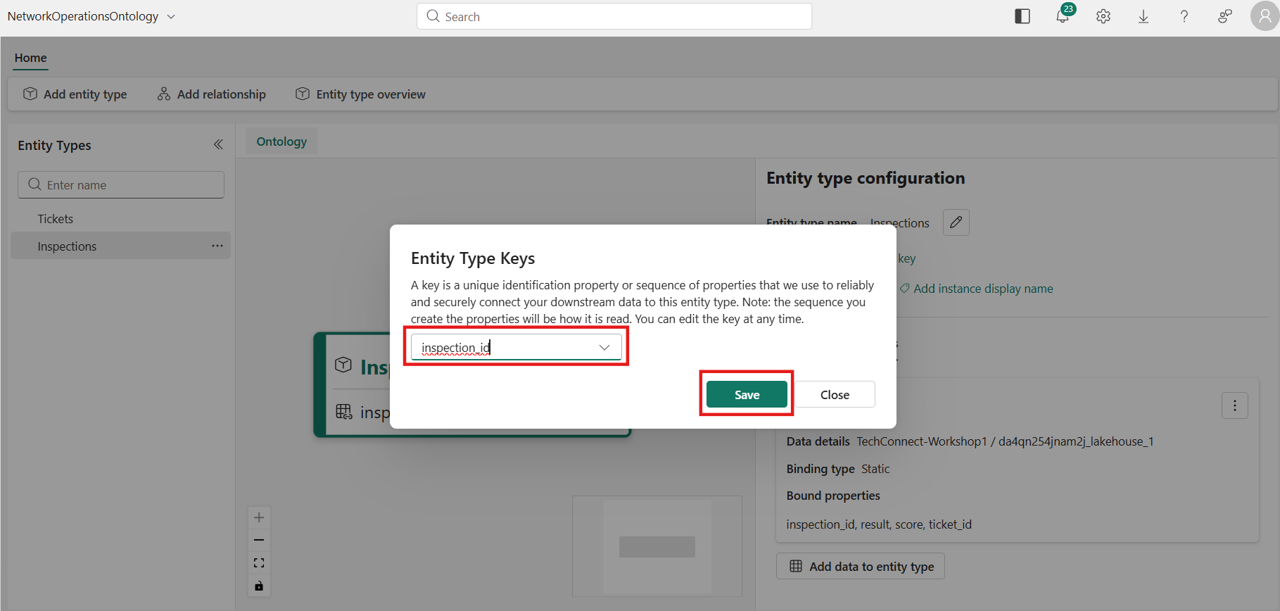 Inspections entity type key