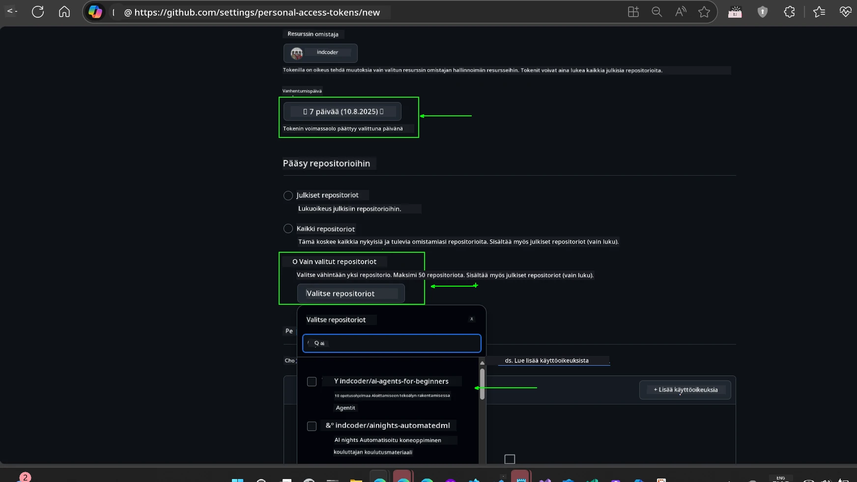 Rajoita käyttöoikeus haarautumiseen