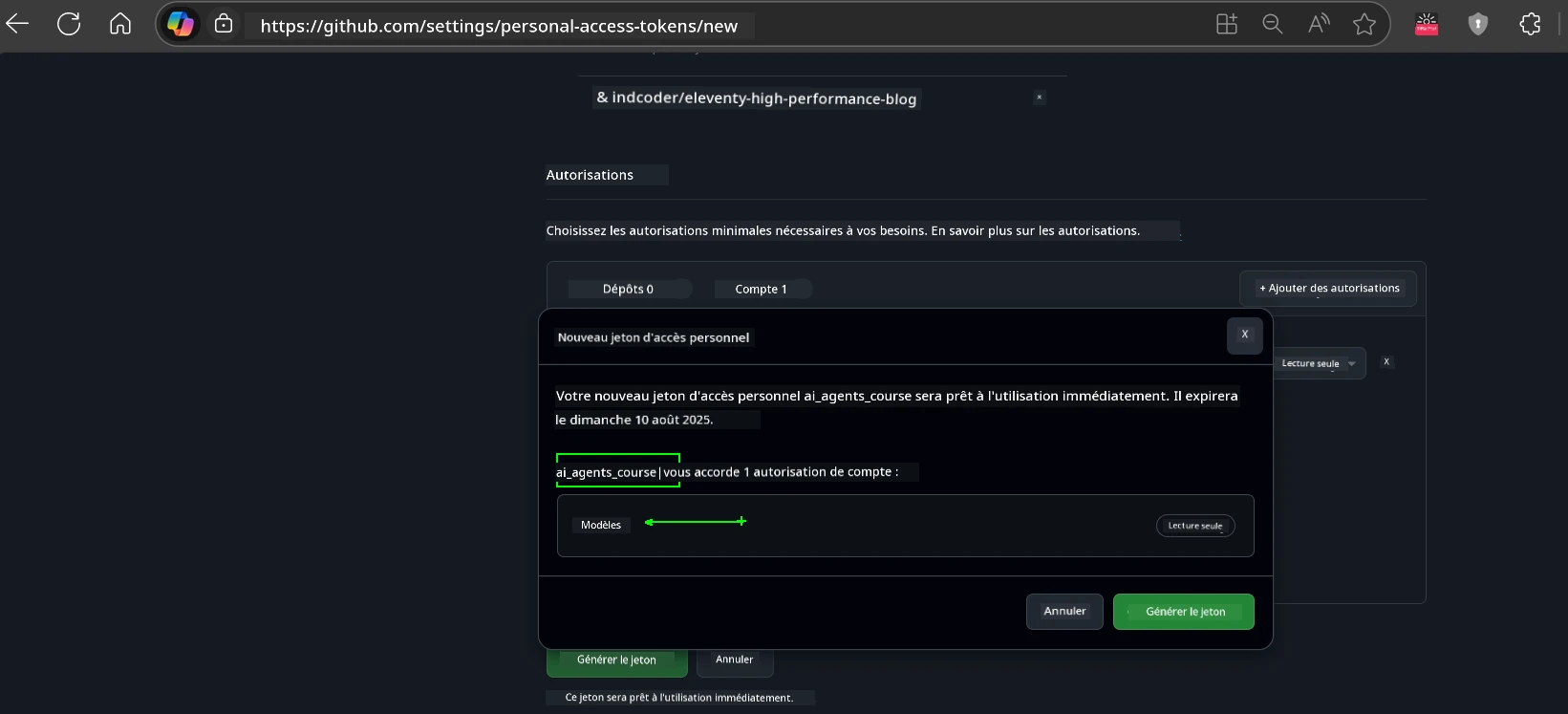 Vérifier les permissions