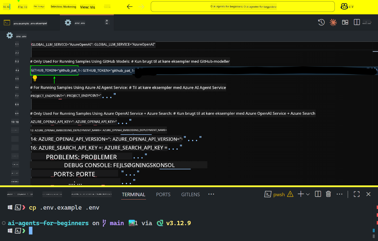 GitHub Token Field