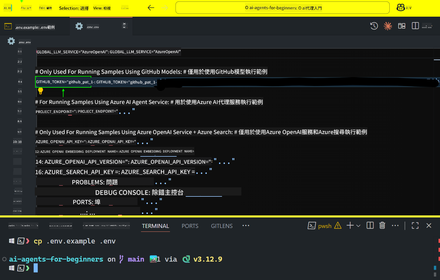 GitHub Token Field
