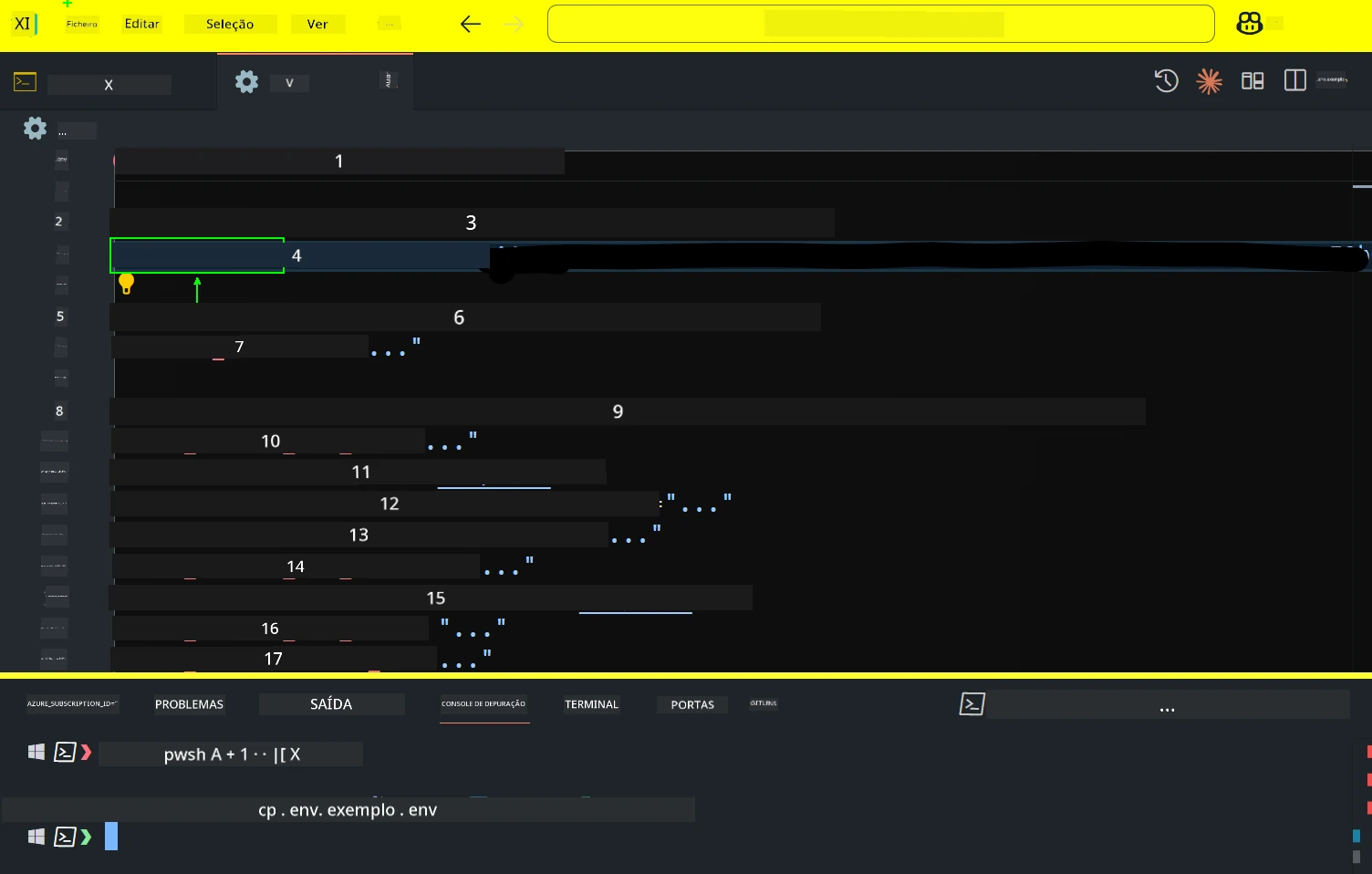 Campo do Token do GitHub