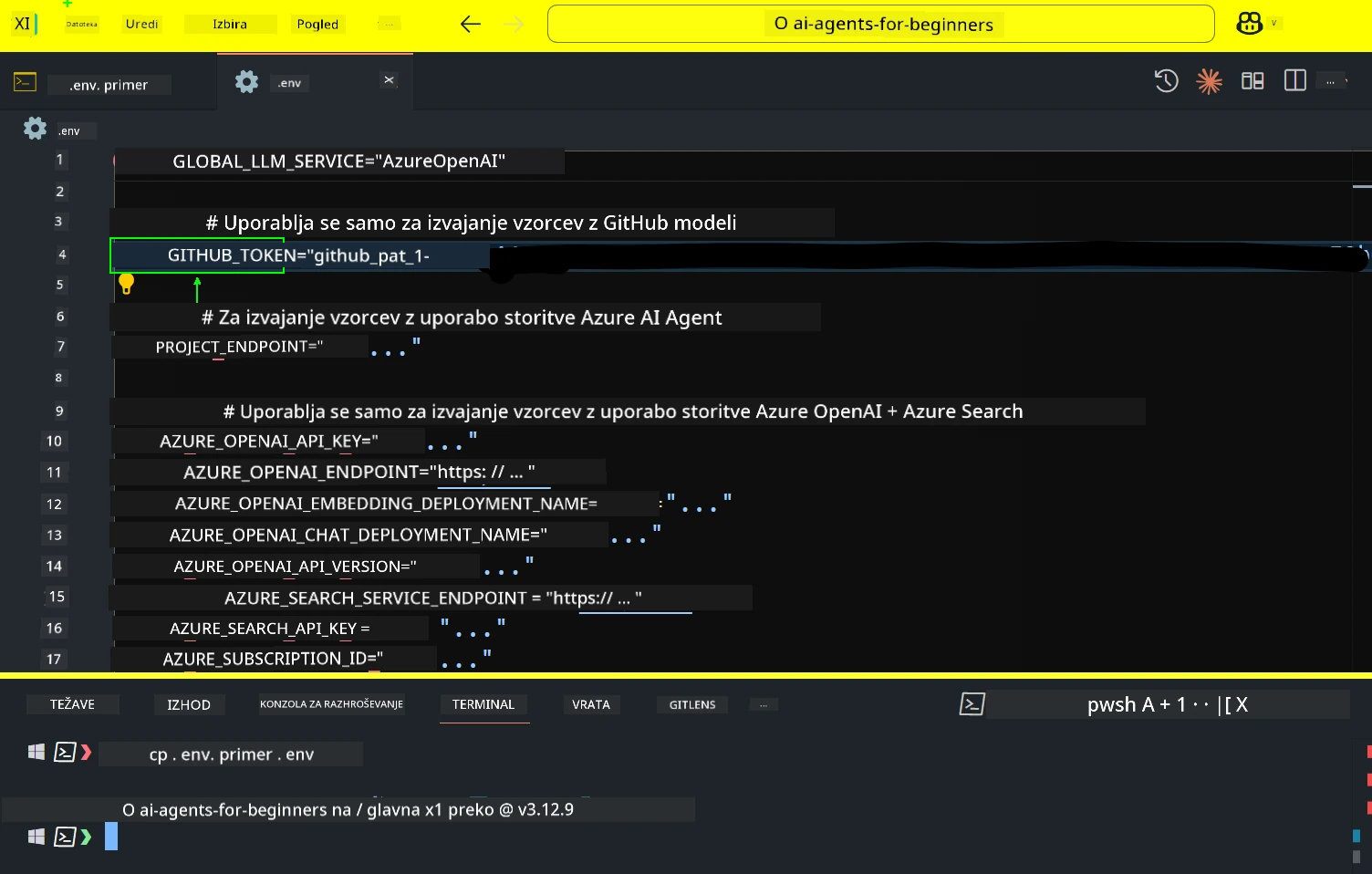 Polje za GitHub žeton