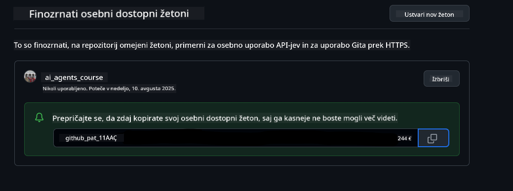 Varno shranite žeton