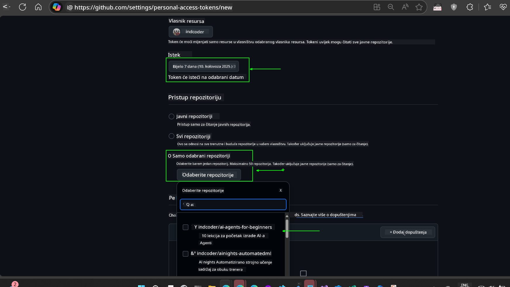 Ograničite opseg na fork repozitorij