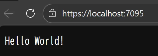 Hello World 実行画面