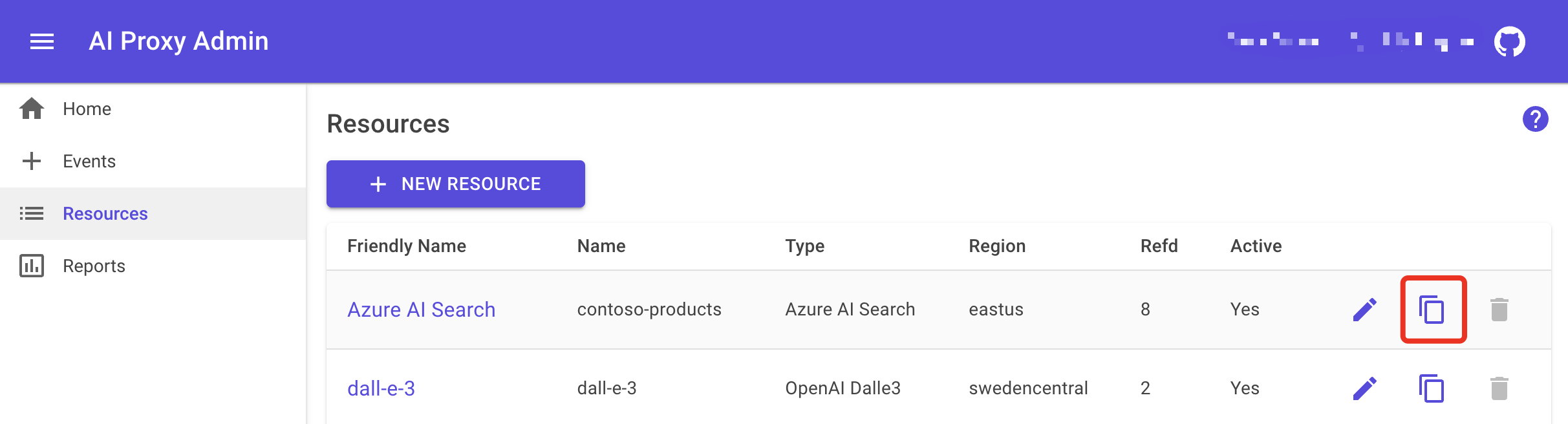 Image shows how to duplicate a resource
