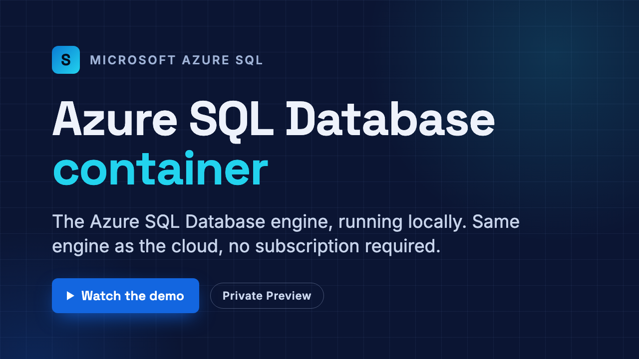 Azure SQL Database container demo