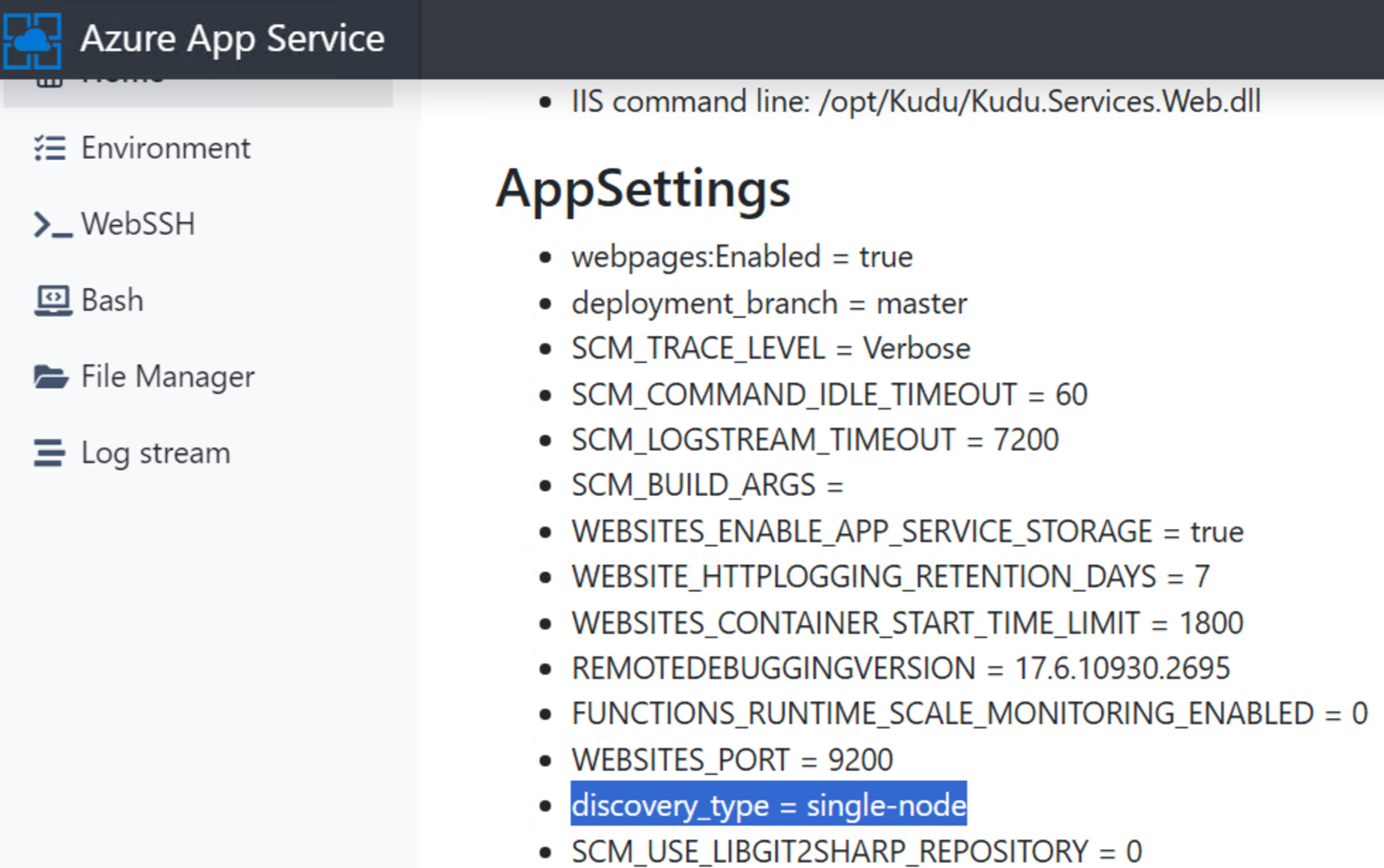 Azure App Services 상의 Elasticsearch 사용자 정의 컨테이너