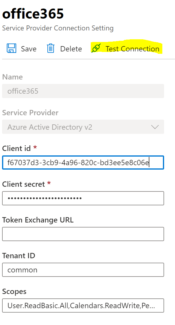 Test OAuth Connection