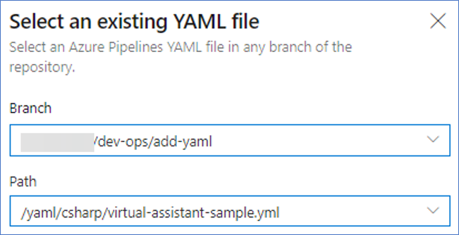 Select an existing YAML file