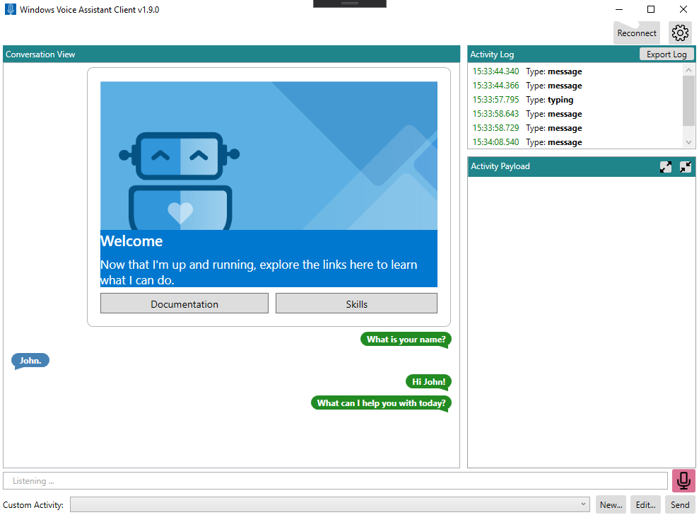 Direct Line Speech Client Configuration