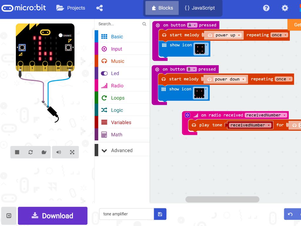 MakeCode editor