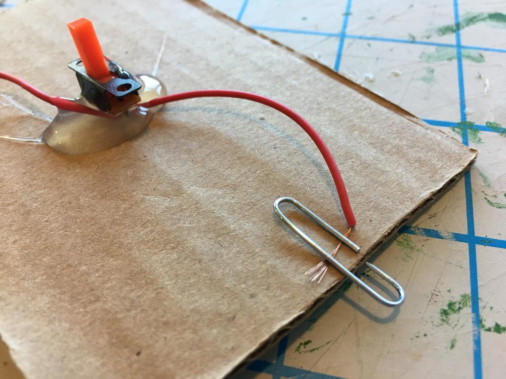 A switch connection secured with a paper clip