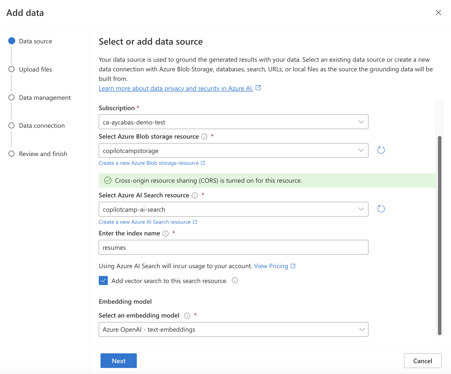 Upload your data source