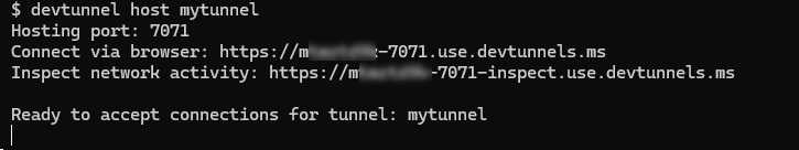 running the developer tunnel