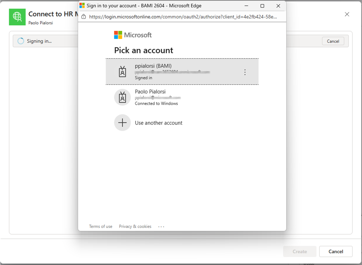 The authentication dialog prompting for user credentials to establish the connection.
