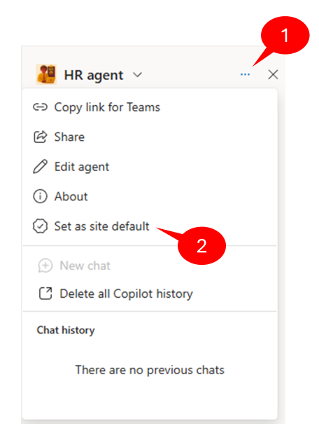 The commands to promote an agent to be the site default one, once it has been approved.