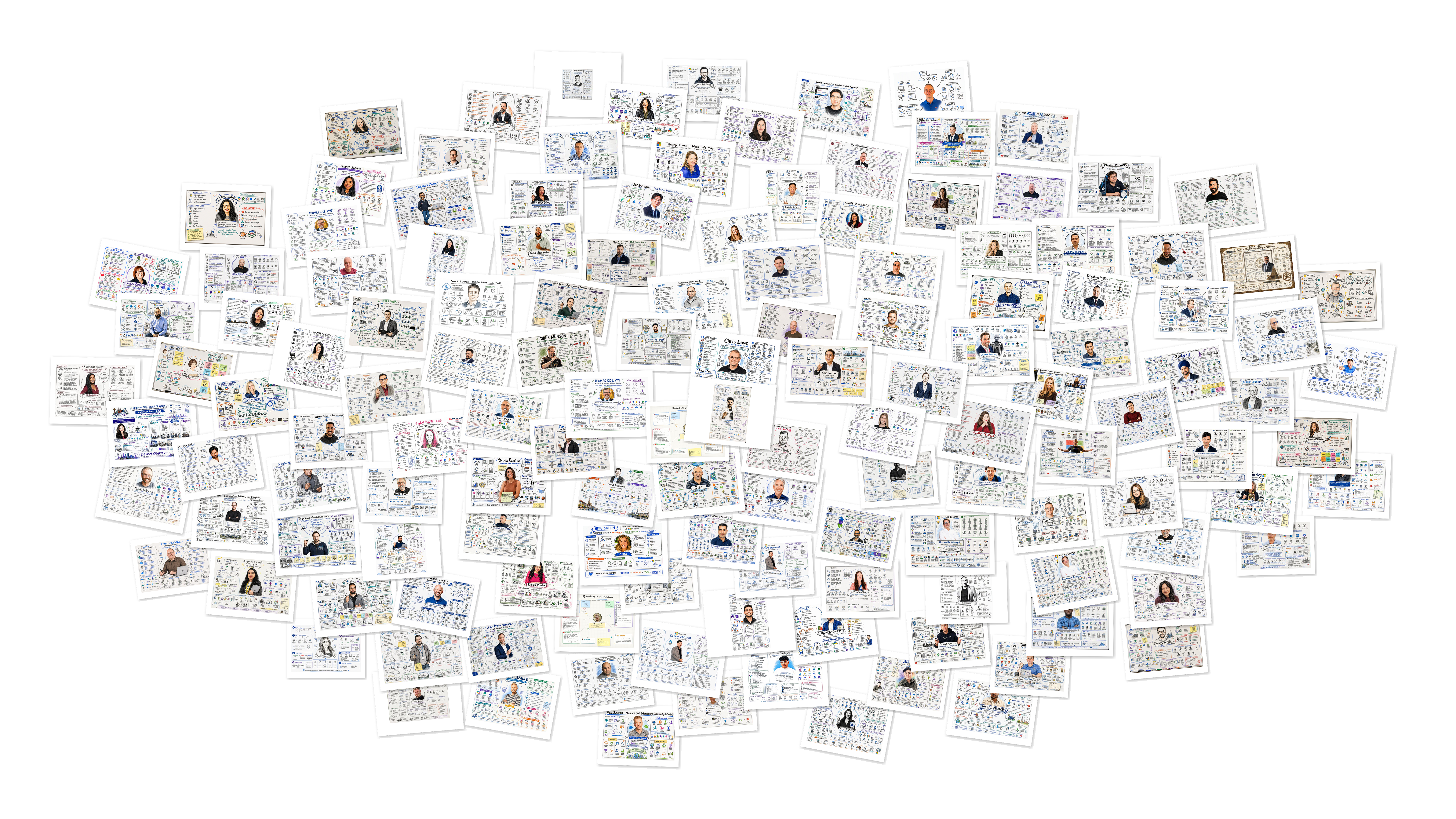 viral pile of workiq sketches