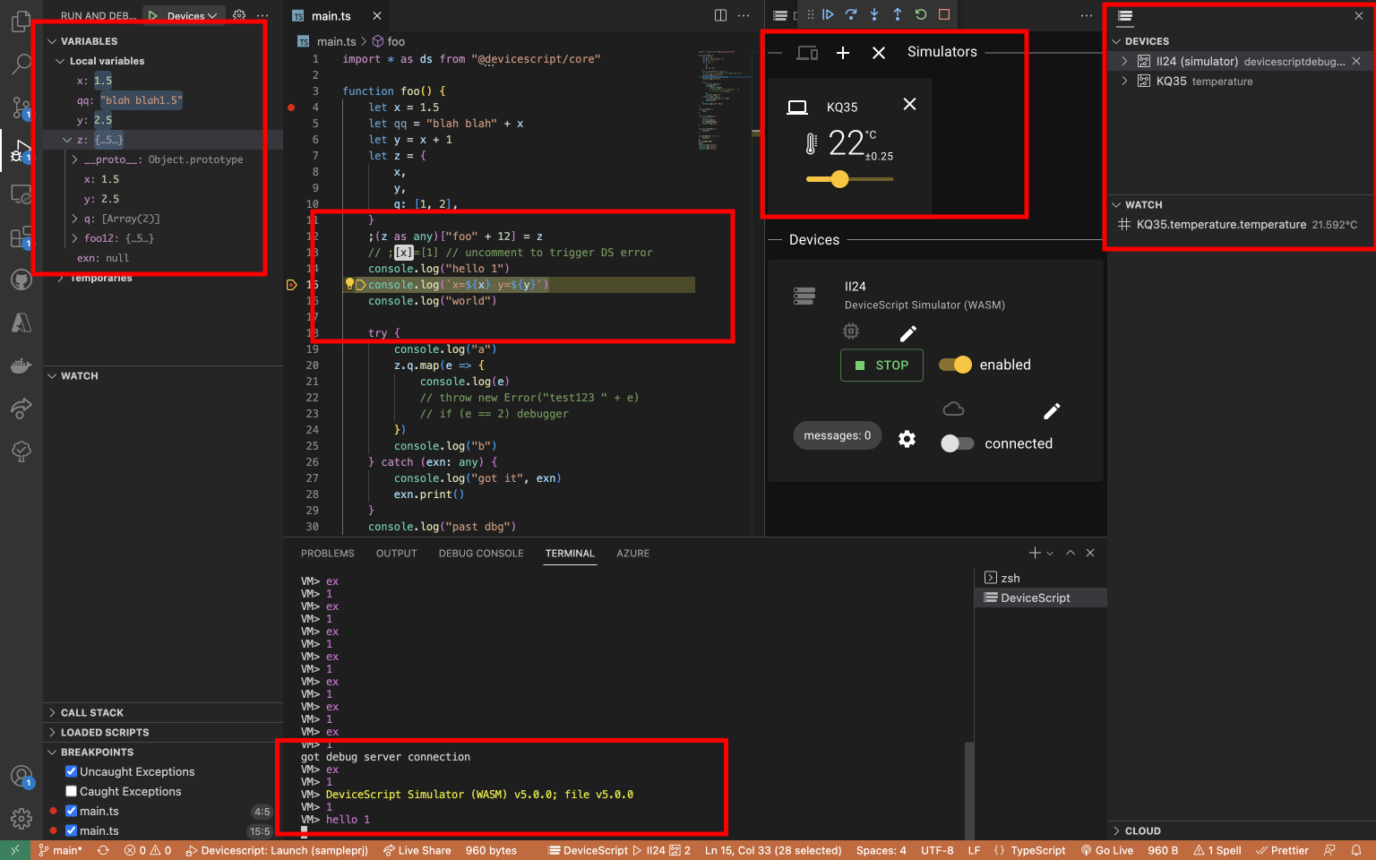 A screenshot of the Visual Studio Code integration