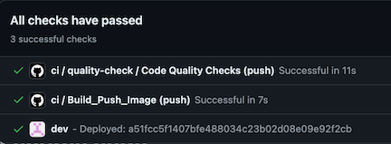 Post Deployment commit status