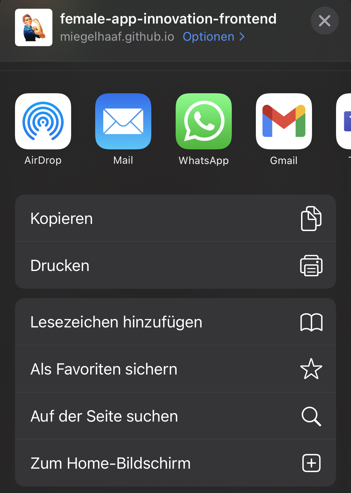 Add to homescreen ios
