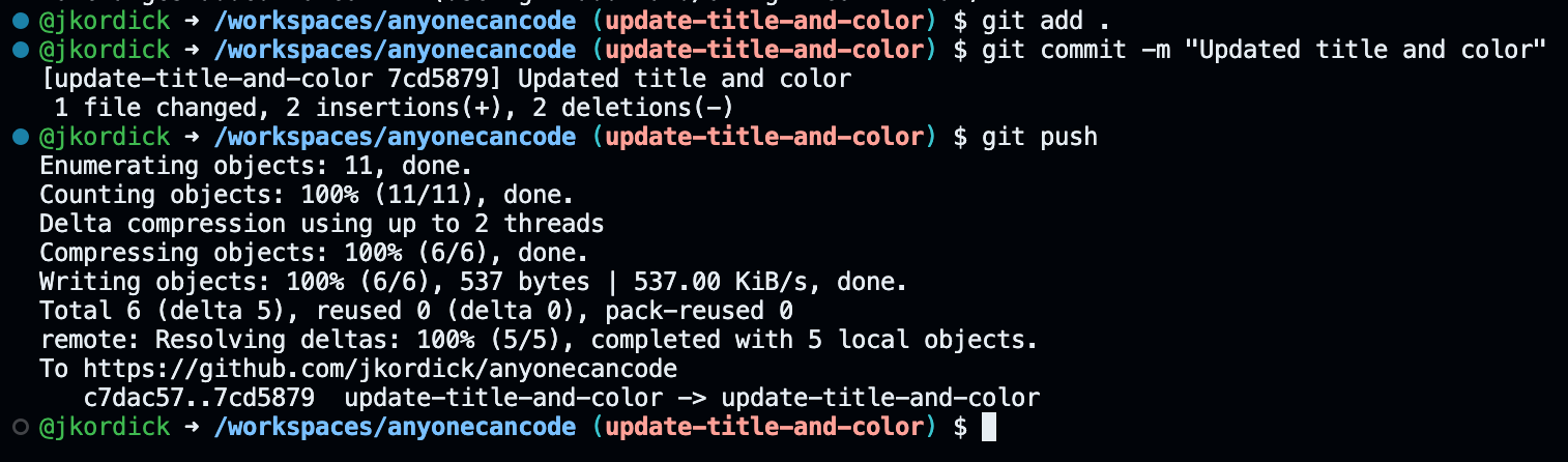 Git commit and push