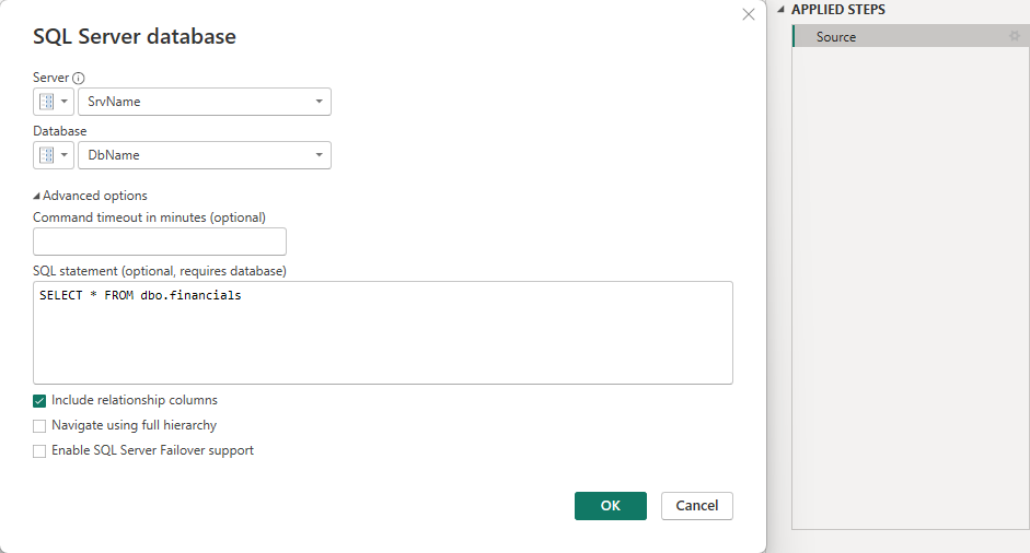 Apply Parameters to Data Source