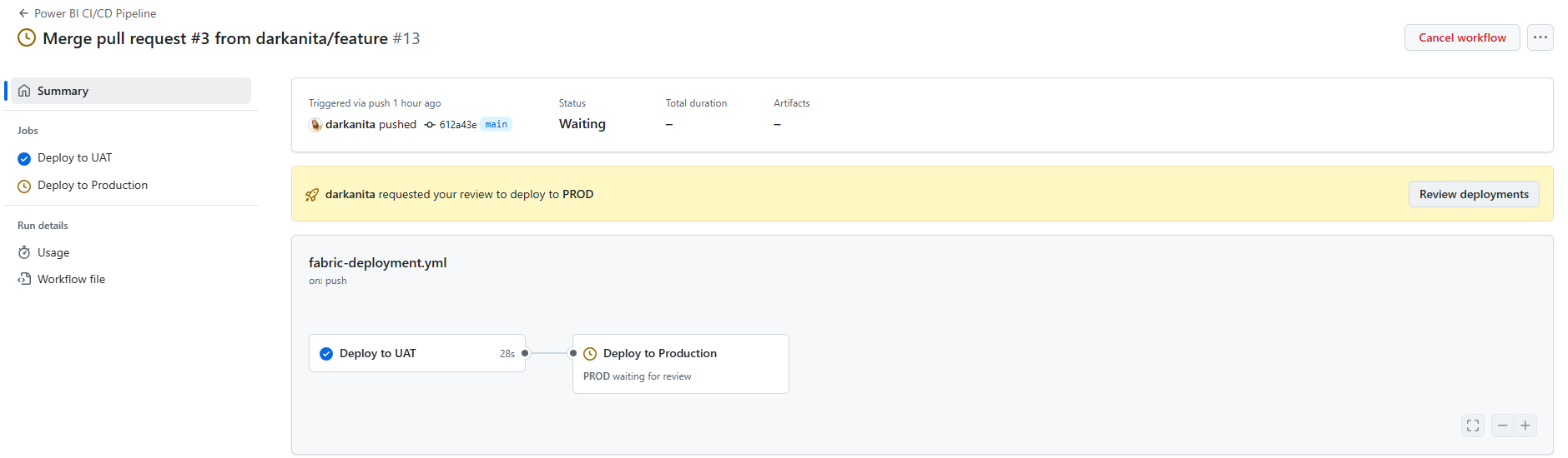 GitHub Actions Approval Process