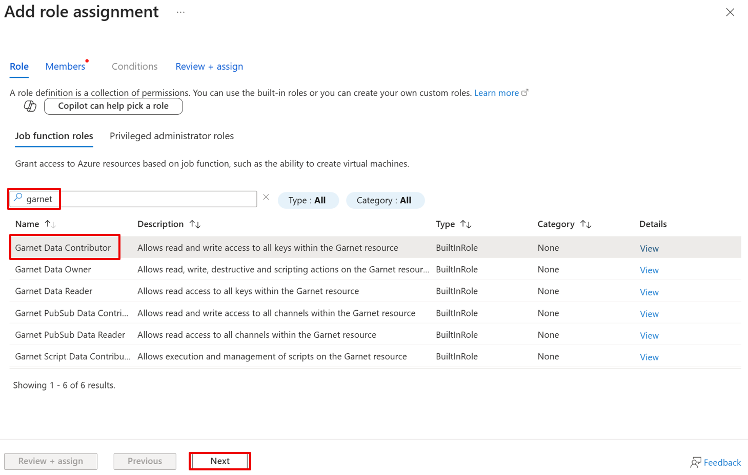 Add Azure Cosmos DB Garnet Cache RBAC roles