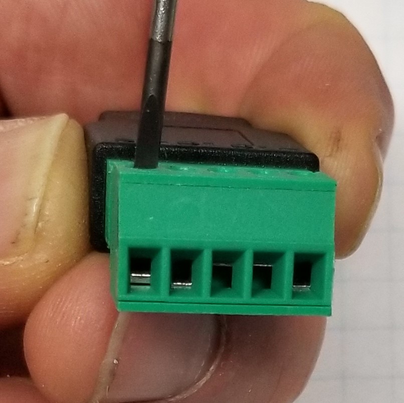 USB terminal block preparation end view