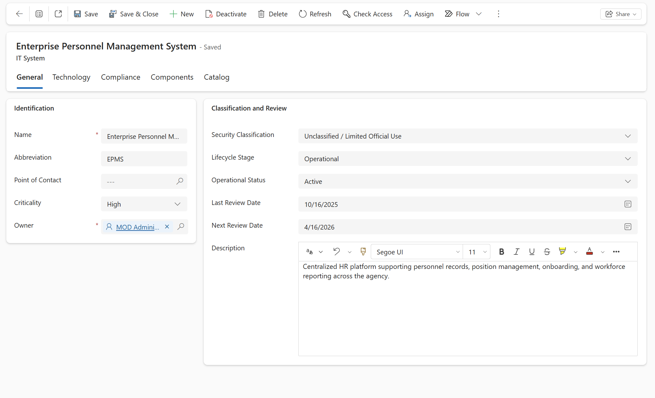IT System General Information