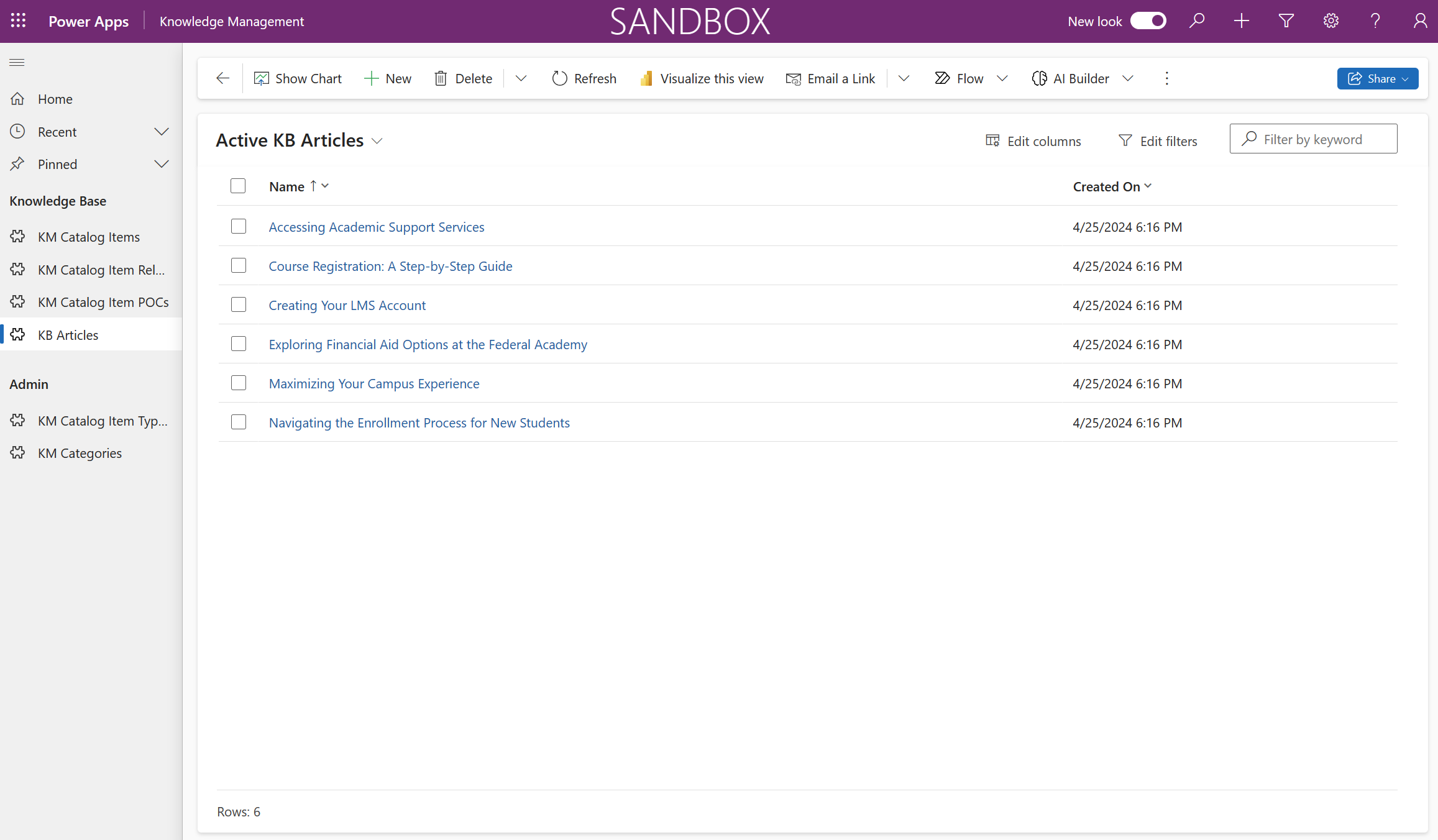App navigation screenshot