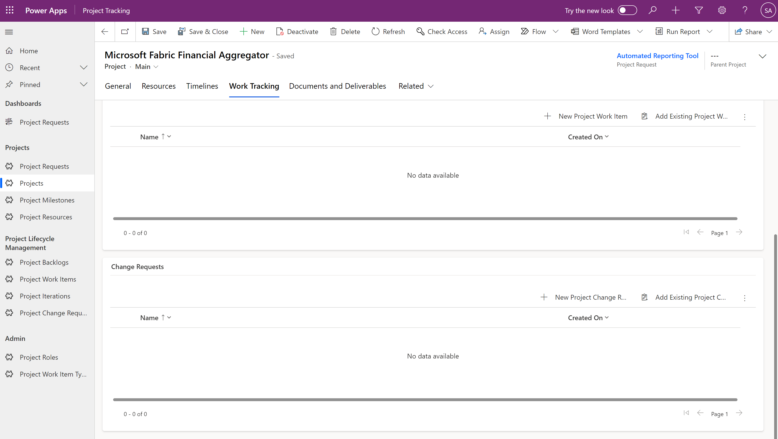 Change requests screenshot