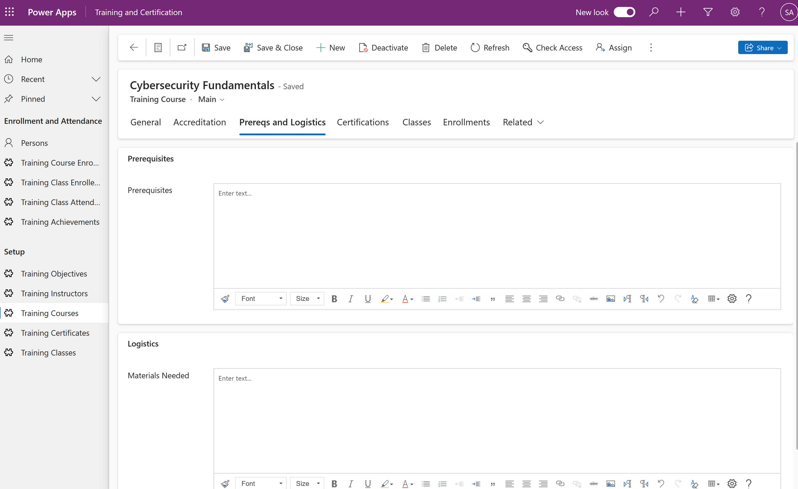 Prerequisites screenshot