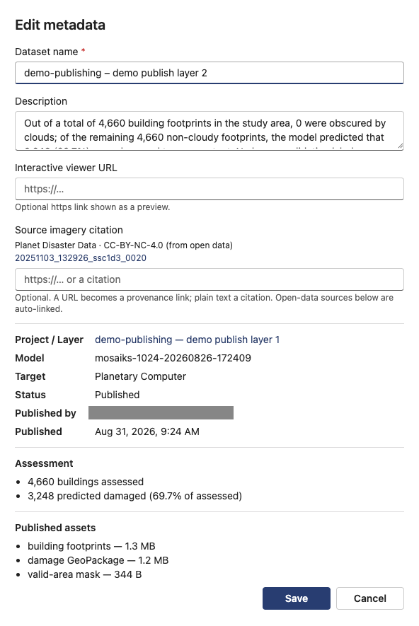 The edit-metadata form