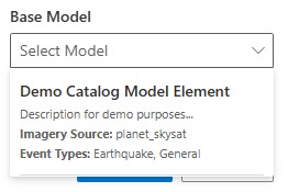 Using the model catalog when training