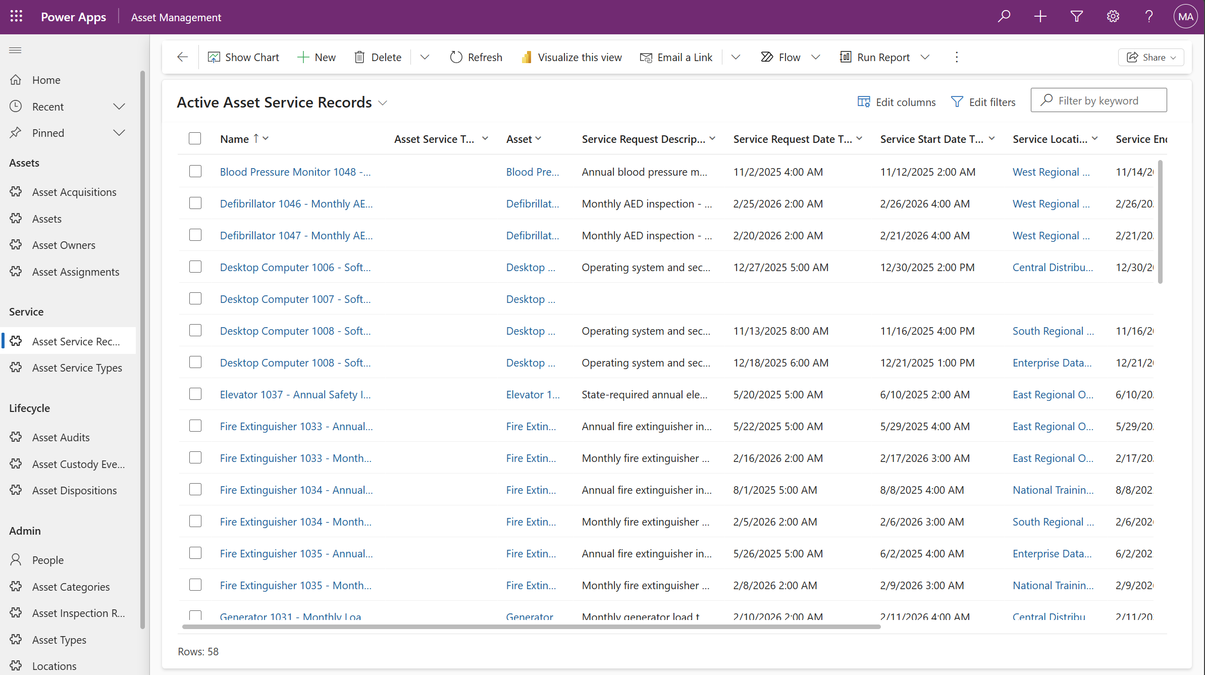 Asset Management module screenshot