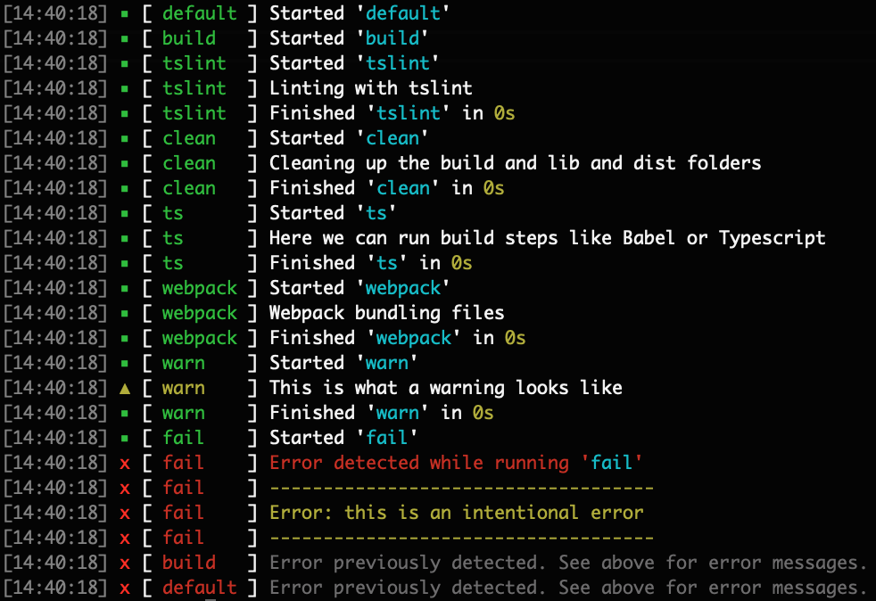 task failure logs