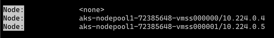 Pod Affinity Output