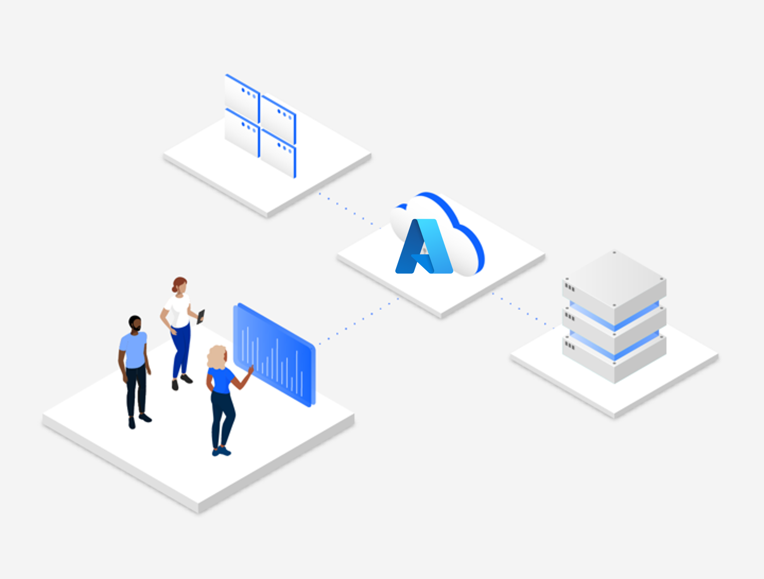 Hybrid cloud picture of mainframe and Microsoft Cloud