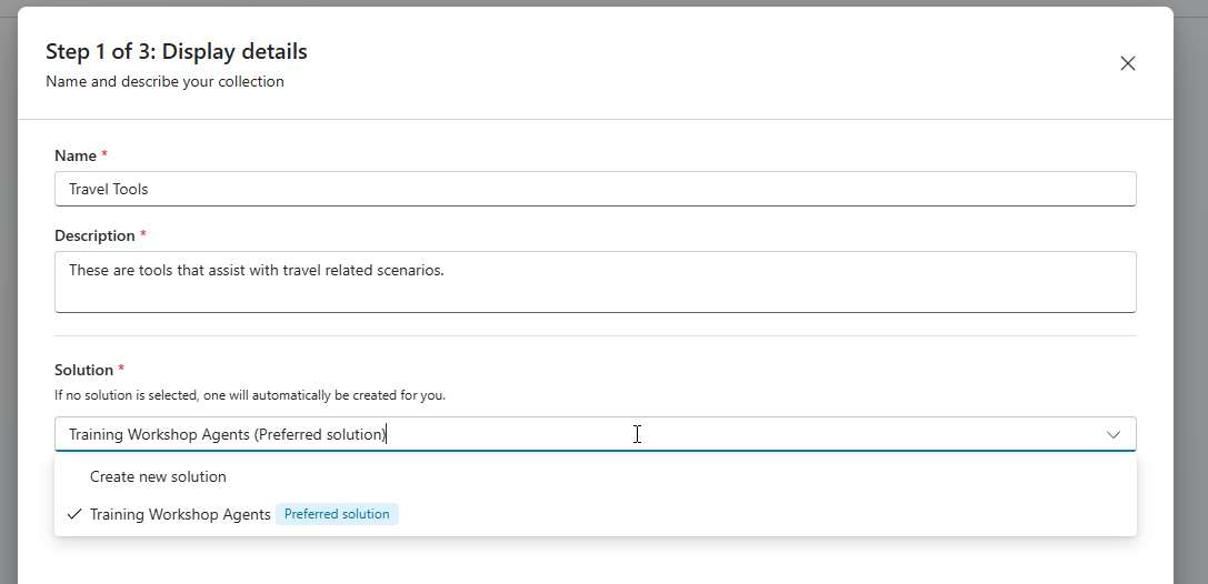 A screenshot showing selecting the solution as mentioned in the text