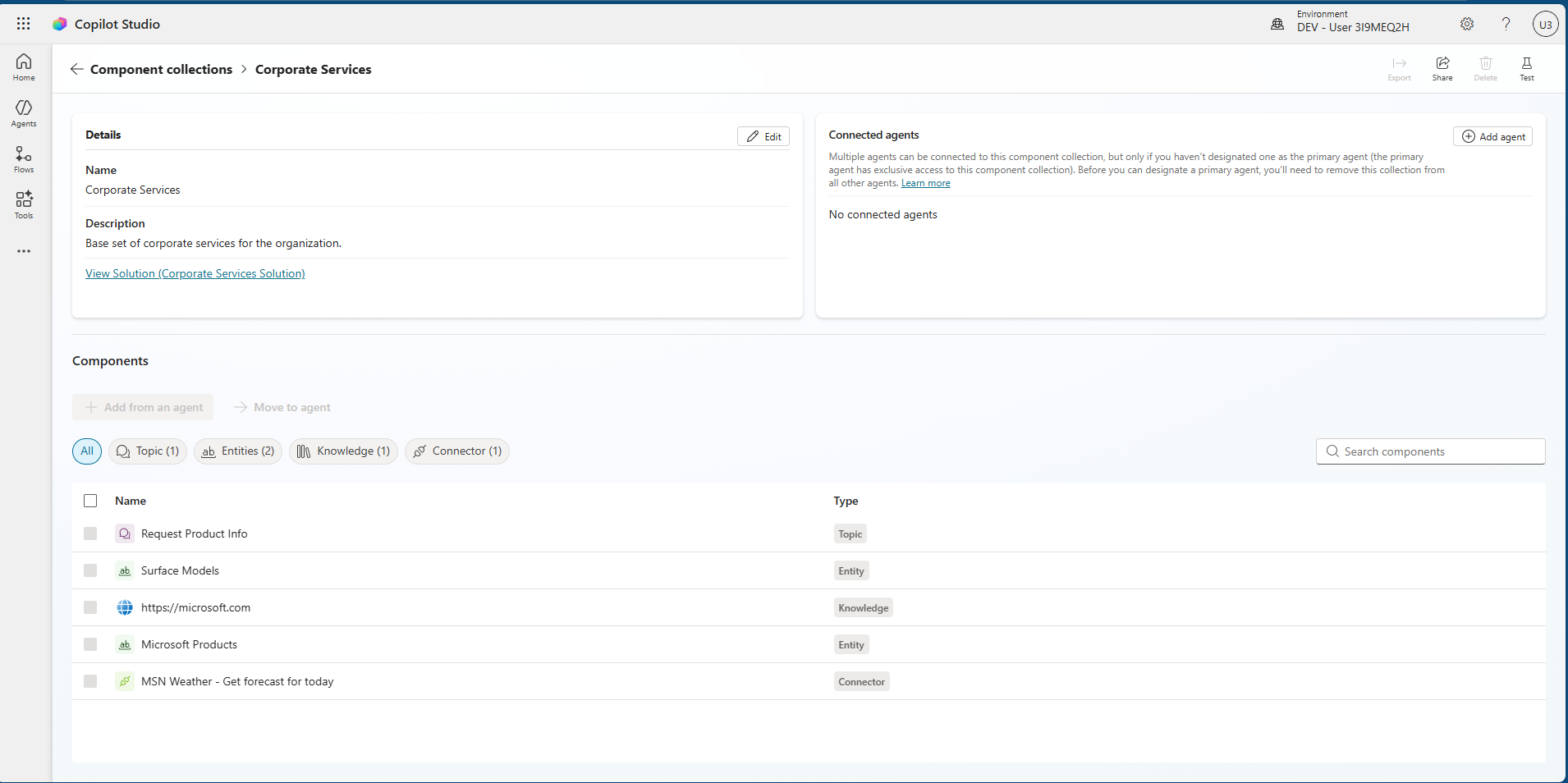 A screenshot showing the component collection as mentioned in the text