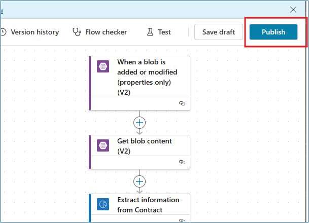 Publish button in agent flow interface to deploy the flow