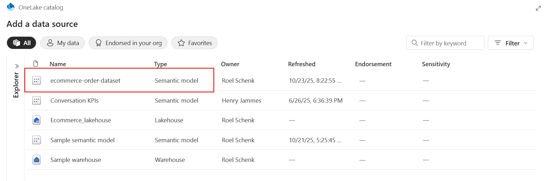 Select ecommerce-order-dataset