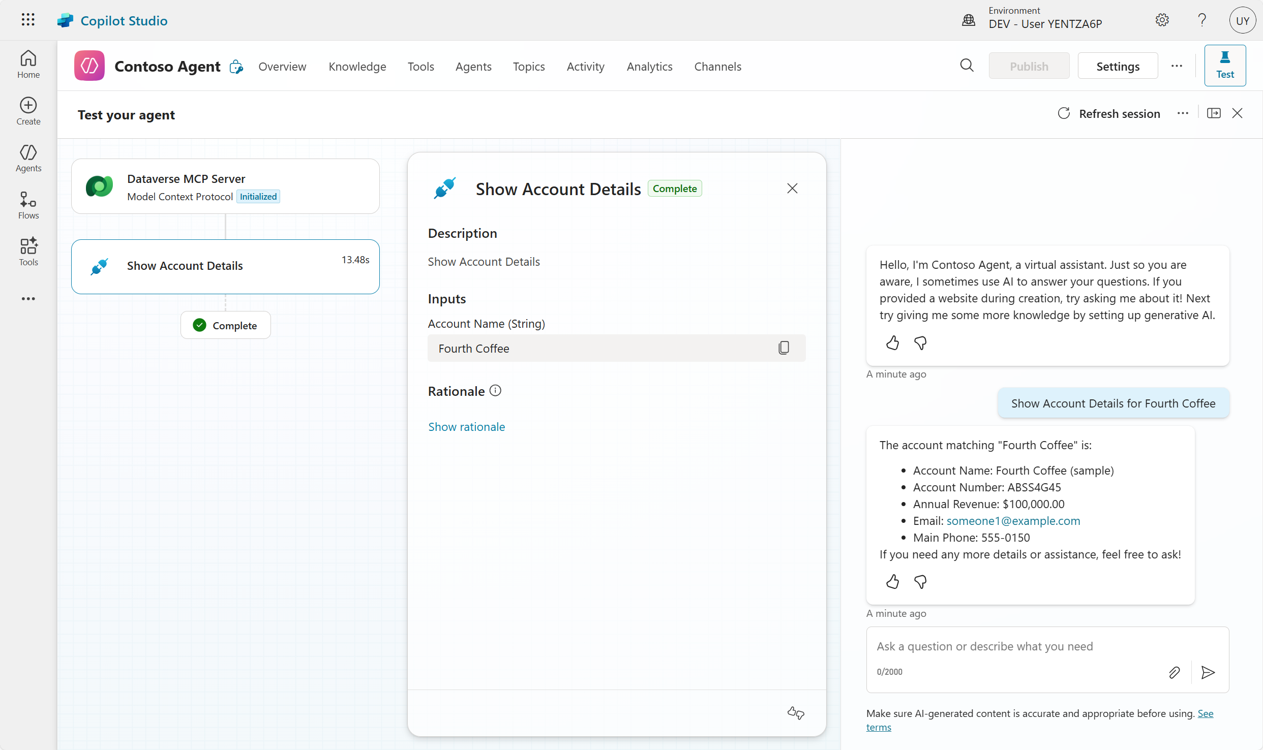 Execute prompt with MCP enabled