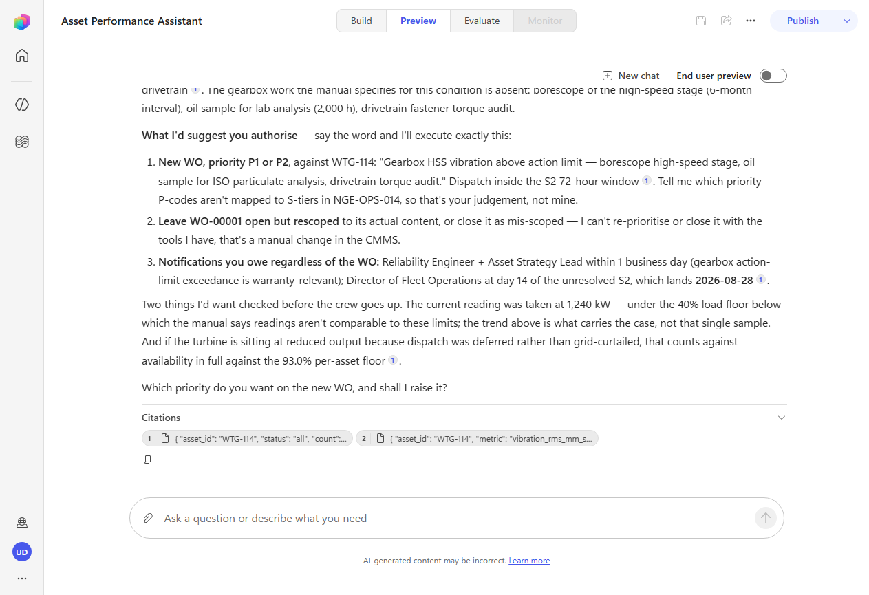 The agent declining to raise work and offering an evidence package instead