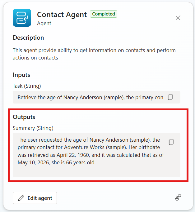 Activity tracker — Contact Agent computing age from birthdate