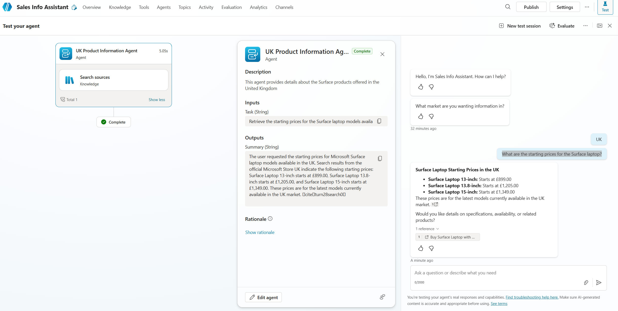 Example Response UK question