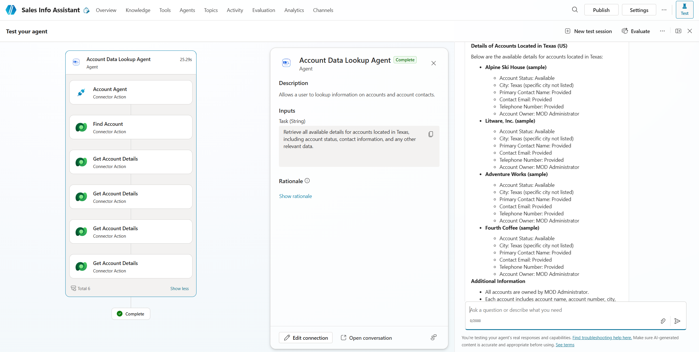 Account Info Results